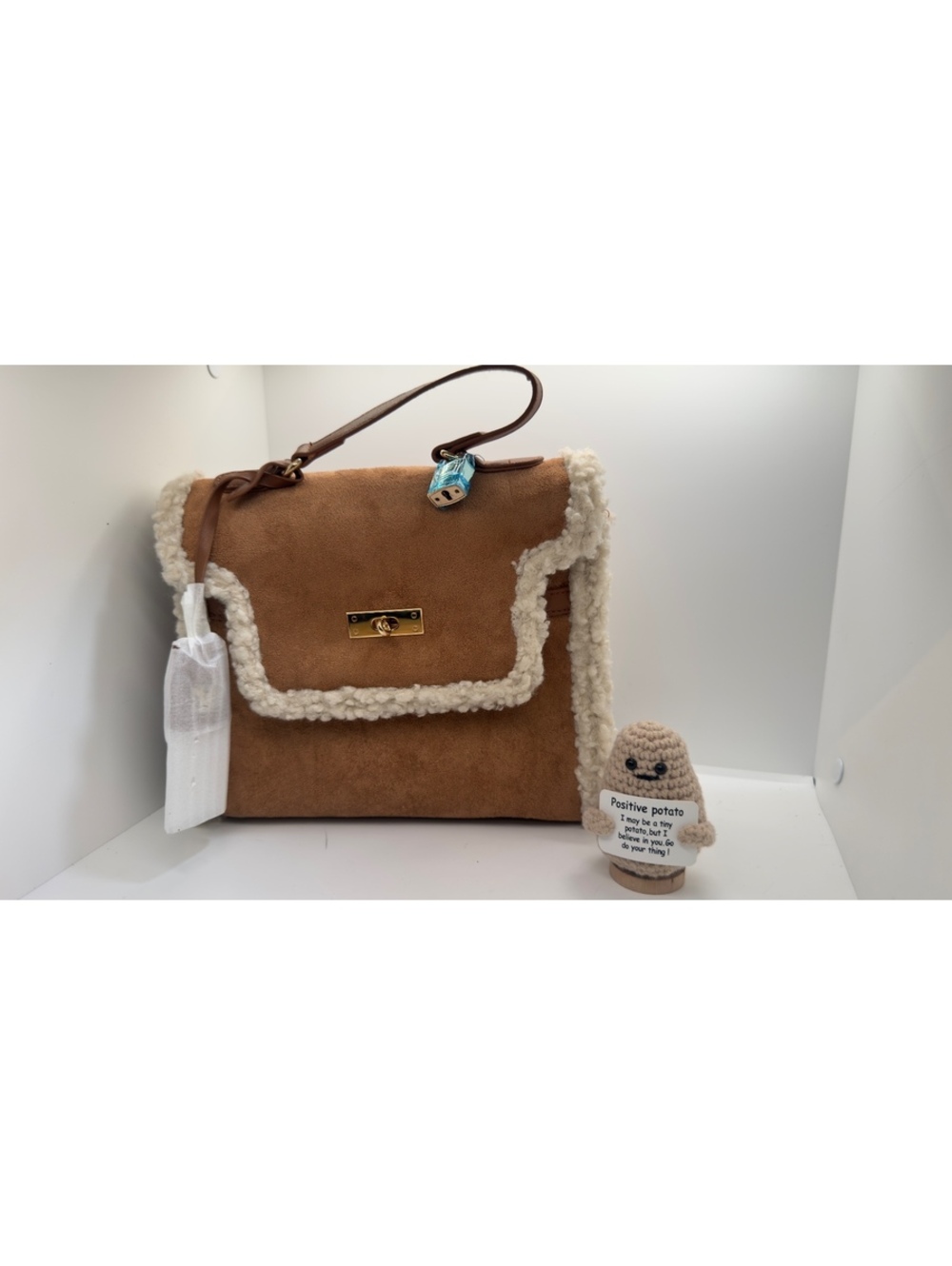 Badgley Mischka Badgley Mischka Fur Border Satchel